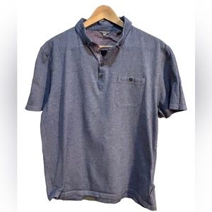 Ted Baker London Preppy Light Blue Cotton Polo Shirt with Pocket, Size 7